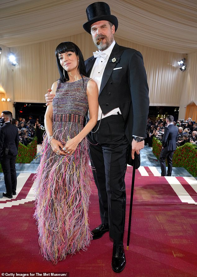 Lily Allen and her husband David Harbor at the Met Gala in 2022