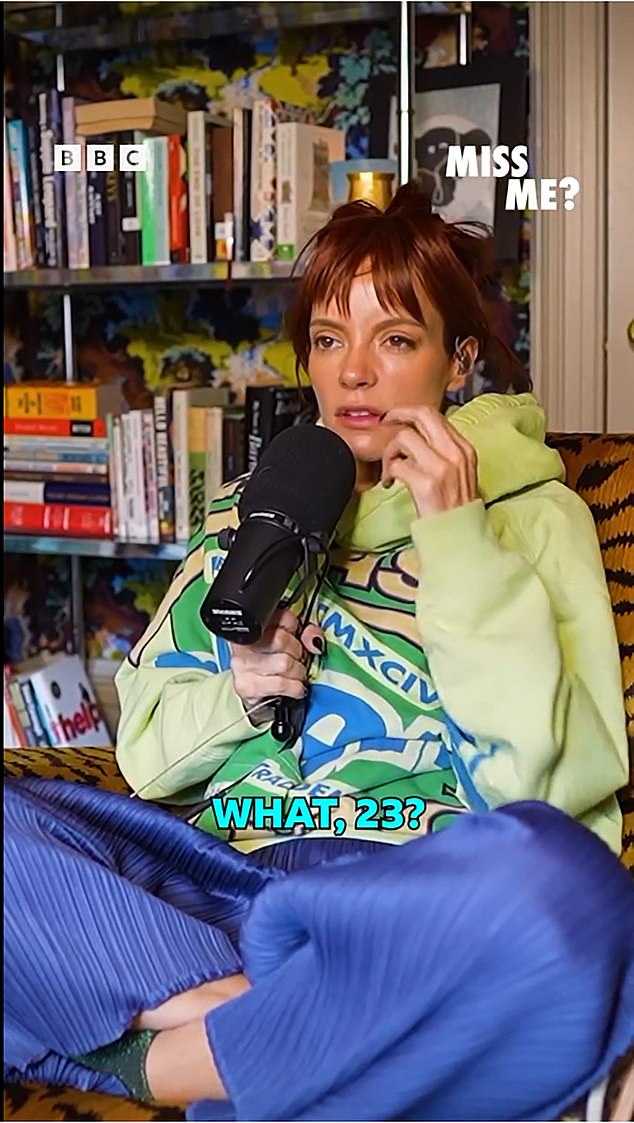 Lily on her podcast earlier this month without her wedding ring