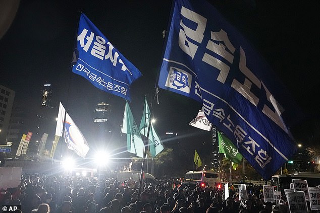 Protesters cheered 'We won' after the National Assembly called on Yoon to lift martial law just six hours after he imposed it