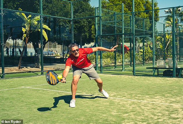 Ian (pictured), 52, co-founder of Padel Tripper, says: 'The weather is so good there are more things to do that don't involve spending'