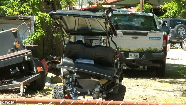 Car and golf cart involved in fatal wedding party accident found in tow truck company parking lot