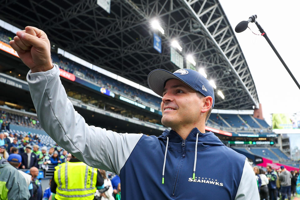 First-year Seattle Seahawks head coach Mike Macdonald has seemingly turned things around, winning four straight to take control of the NFC West. (Photo by Rio Giancarlo/Getty Images)