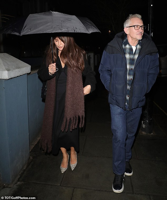 Lineker smiled as he walked alongside Danielle, with whom he remains friends.