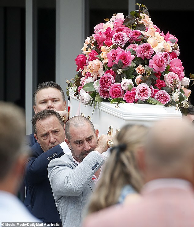 Mr Bowles (pictured behind Mr Jones) was a pallbearer at Mrs Jones' funeral.