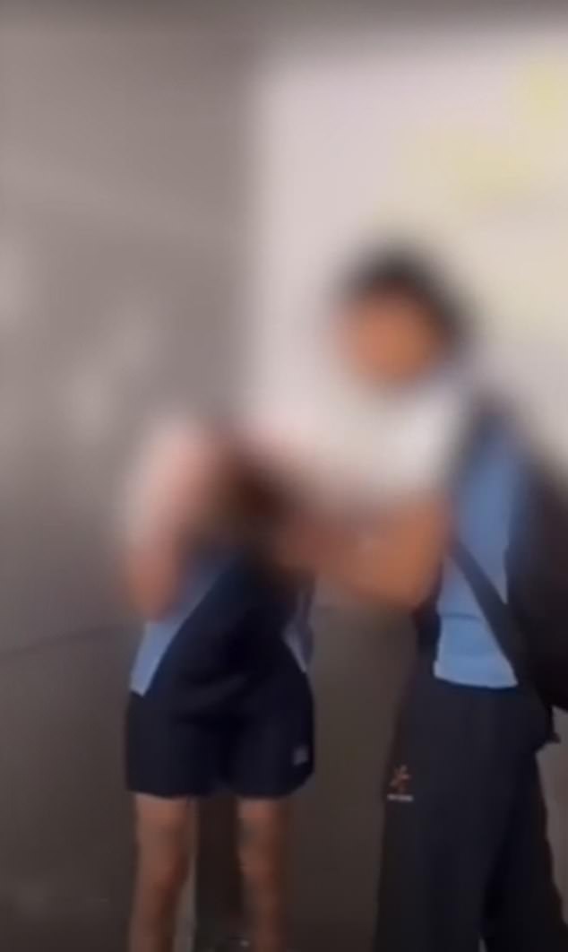 The student was punched in the face and pushed against a wall, before the attacker pulled out a large kitchen knife and held it towards the visibly frightened boy.