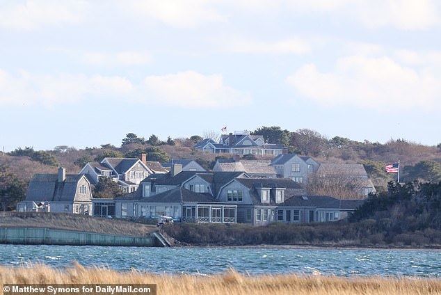 The 13,000-foot-tall house belonging to David Rubenstein where the Bidens stayed in Nantucket