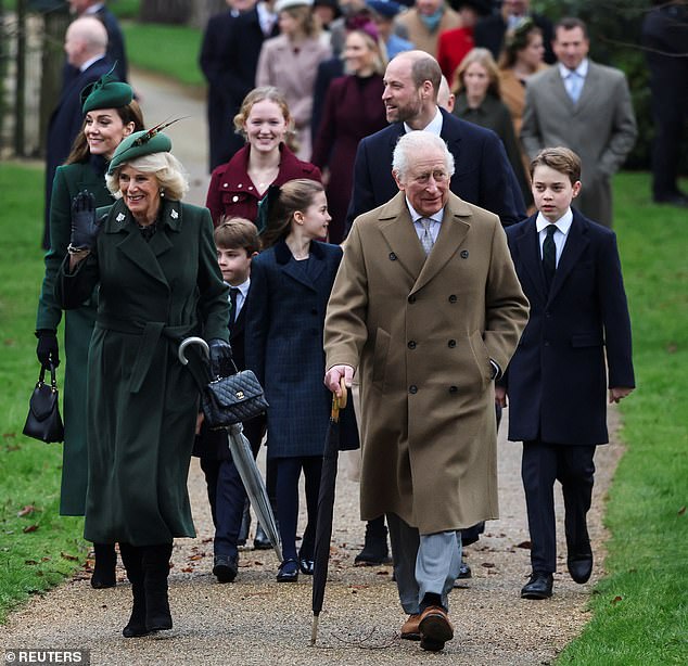 While King Charles led the royal gathering for a special annual mass, his great-niece was never far from the little ones.