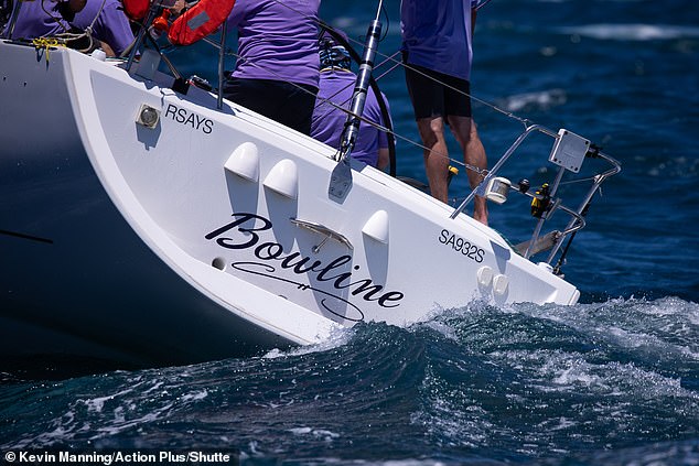 Smith was struck approximately 30 nautical miles east/northeast of Batemans Bay and could not be revived with CPR (pictured, Bowline at the start of this year's race)