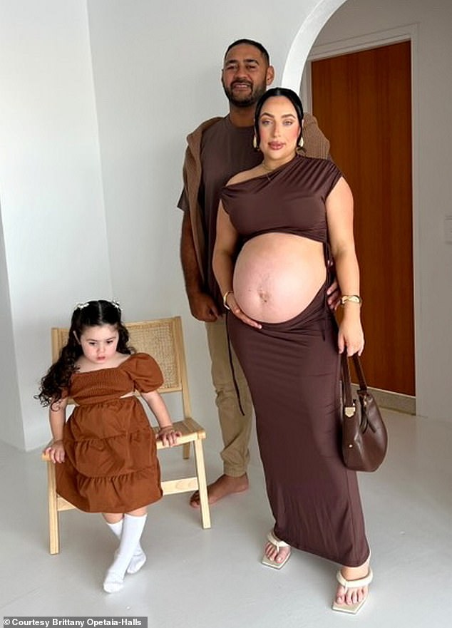 Brittany photographed during her second pregnancy with her partner Rajan and daughter Malayisa-Maree