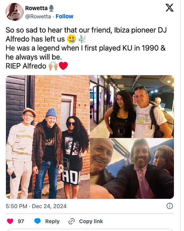 Several dance music legends have paid tribute to him online, including Sister Bliss, Dave Pearce and Rowetta.