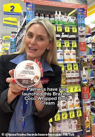 She compared the drugstore's dermatologist-approved moisturizer to Sol de Janeiro's Brazilian Bum Bum Cream, which sells for $75 a tub in Mecca, Australia.