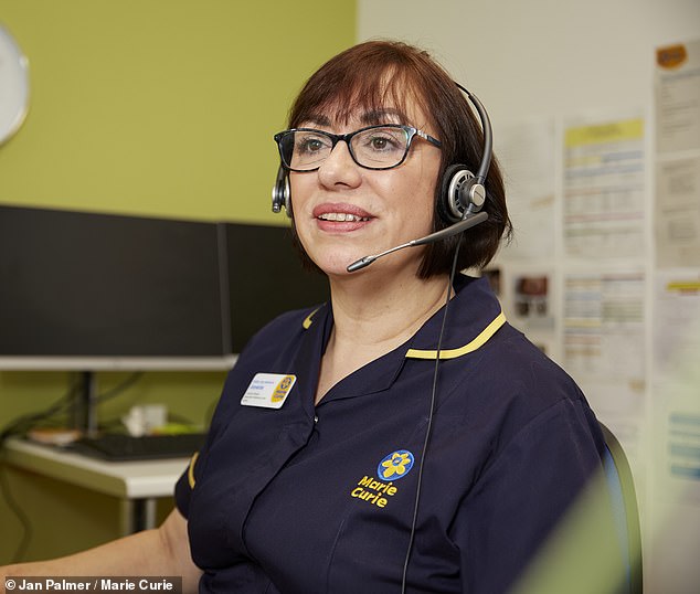 Part of the role involves speaking to patients and families through the Marie Curie Support Line.