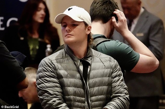 The 25-year-old showed off his poker talent by sitting down to play a few hands at a tournament in Las Vegas on Wednesday.