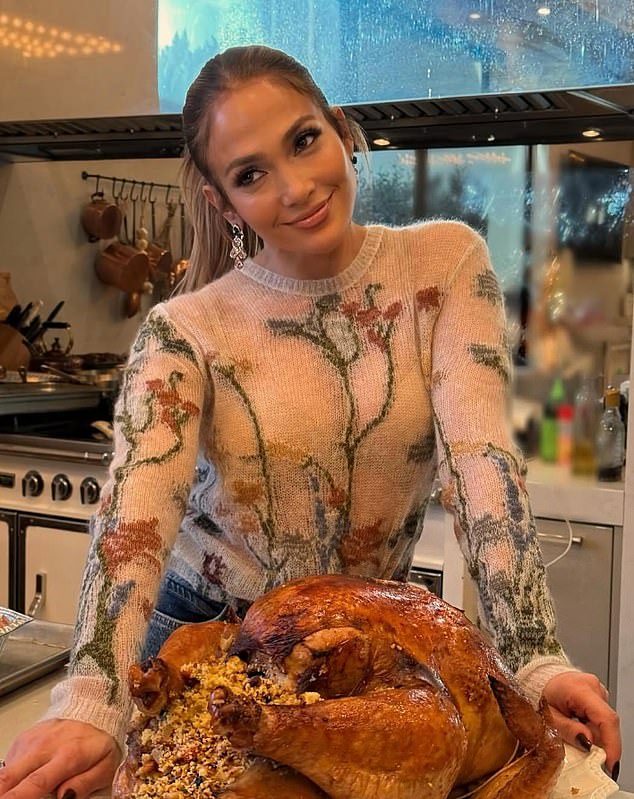 Lopez shared a solo photo of herself during Thanksgiving.