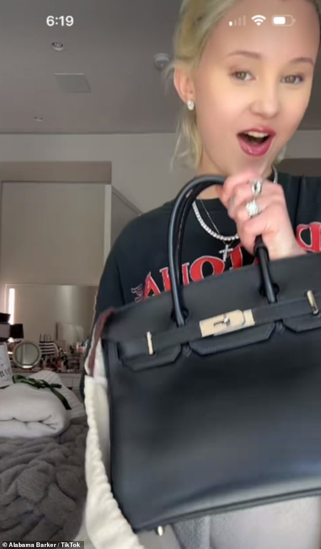 Kourtney's stepdaughter Alabama Barker showed off several of her lavish gifts in a new TikTok