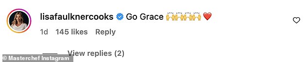 It comes after Lisa voiced her support for Grace Dent after she was named Gregg Wallace's MasterChef replacement.