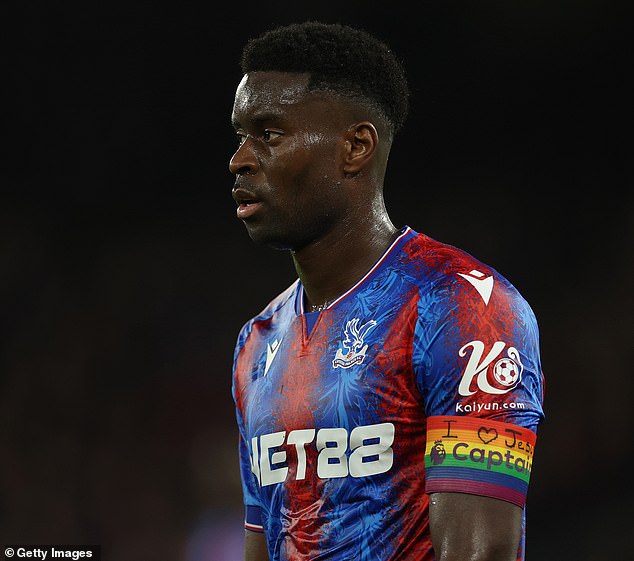 Guehi wrote 'I love Jesus' on his rainbow armband for Crystal Palace's draw against Newcastle