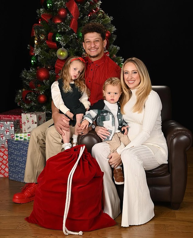 Patrick and Brittany Mahomes shared their festive family snaps a day earlier on Christmas Eve