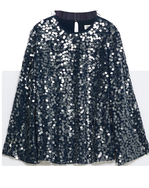 M&S Wide Sleeve Dark Navy Sequin Top (£79, marksandspencer.com)