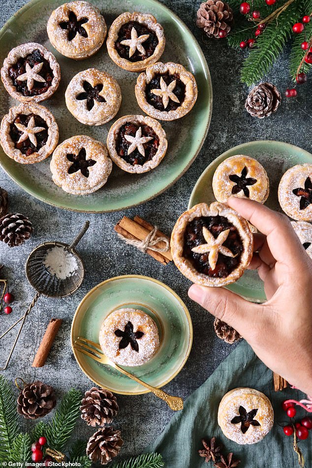 Yes, I will continue to make my own mince pies, but I will limit myself to just one each time I serve them, eating it slowly and savoring each bite, writes Nadine (stock image).