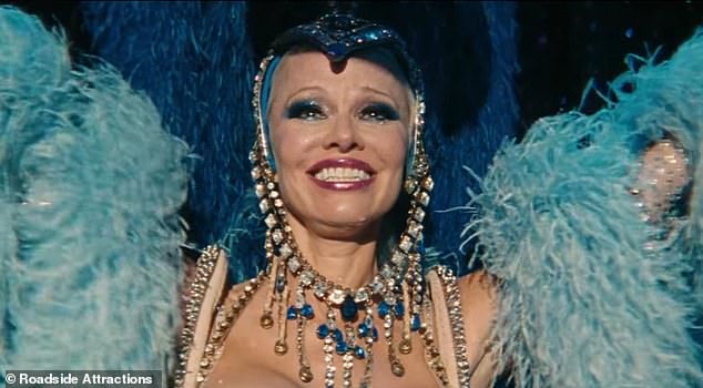 Pamela is nominated for Best Lead Performance for her role in The Last Showgirl, where she plays a veteran Las Vegas actress going through the twilight of her career; seen in a frame