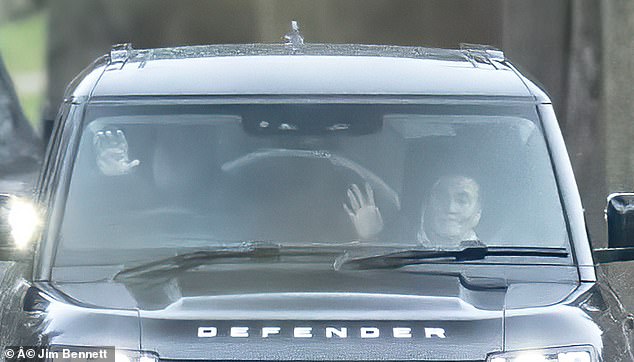 The Duke of York was seen today with Sarah Ferguson in a car in Windsor as other senior royals joined in Norfolk to walk and talk to fans.