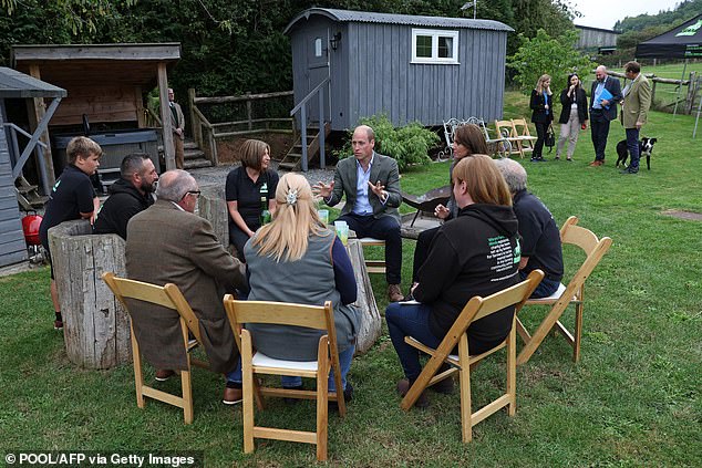 The royal sat down and spoke to a group of farmers who have benefited from the support of Sam and Emily's charity.