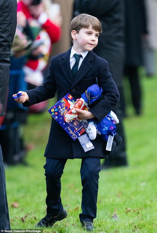 It seems that William was looking out for his son's health, as he is shown here with a rather large haul of chocolate.