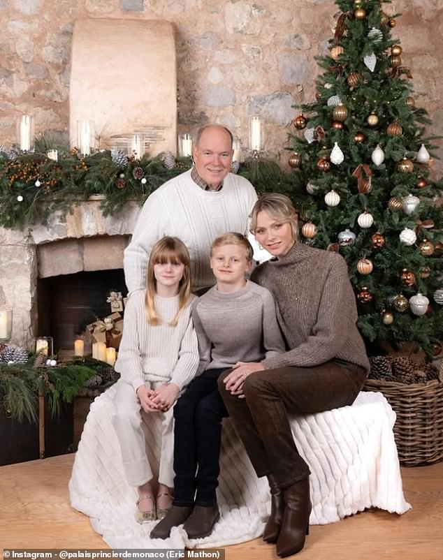 Princess Charlene and Prince Albert have shared the cozy family photo (pictured) that will grace the cover of their 2024 Christmas card.