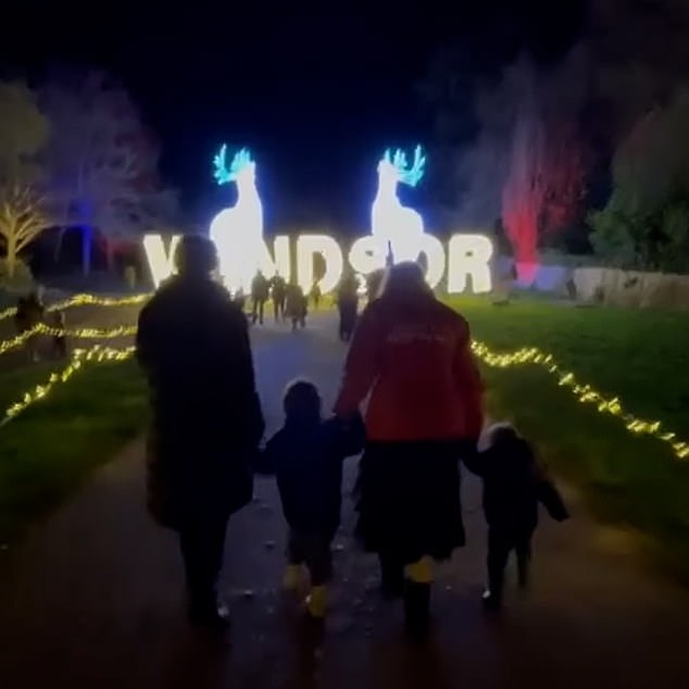 The blurry video showed Sarah strolling through the market, decked out in stunning festive lights, accompanied by her daughter and grandchildren.