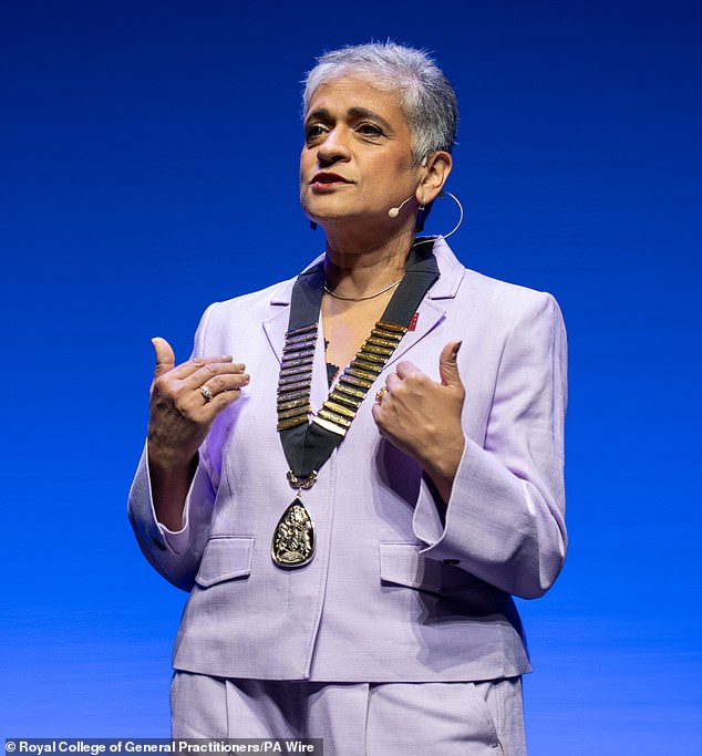 Professor Kamila Hawthorne, President of the Royal College of GPs, delivers a speech at the university's annual conference in Liverpool.