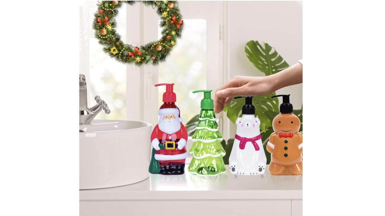 Seasons cleanings This cute and festive soap dispenser 4 pack is