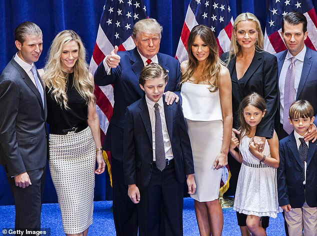 With the exception of the white plunging bandeau cocktail dress she wore in 2015 (pictured) as she rode down the escalator in Trump Tower to watch her husband announce his first presidential bid, the future First Lady has embraced an increasingly ladylike style . behavior.