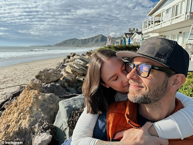 Along with a photo of them hugging on the beach, he wrote an emotional and long caption about being a future father for the first time.