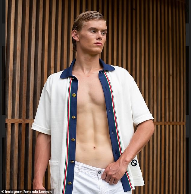 Aston Looker, who attended St Joseph's College in Hunter Hill, followed in his mother's footsteps with a modeling career.