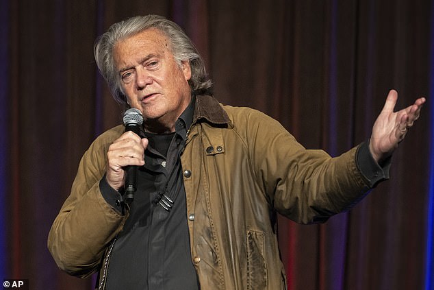 Steve Bannon speaks during the New York Young Republican Club's annual gala at Cipriani Wall Street, Sunday, December 15.