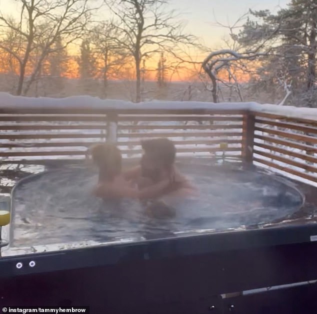 She also brought on the PDA with her new husband Matt when he joined her in the hot tub during their very romantic getaway.