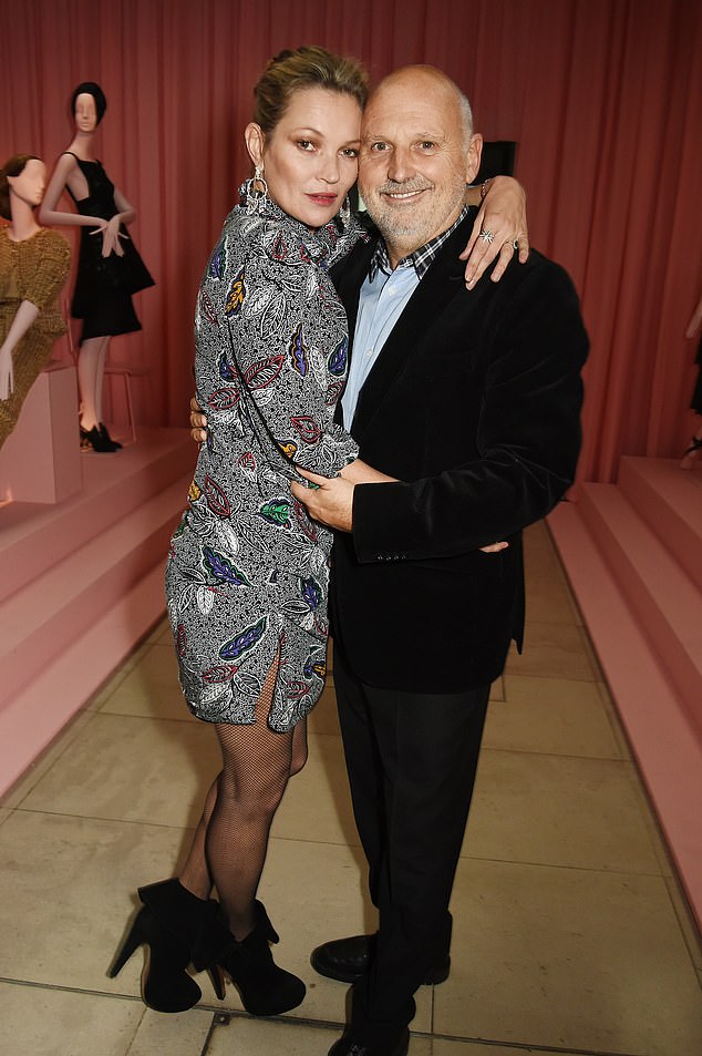 Sam McKnight pictured with one of his celebrity clients, Kate Moss. Sam also styles the hair of models Cara Delevingne and Naomi Campbell, and was Princess Diana's private stylist for seven years.