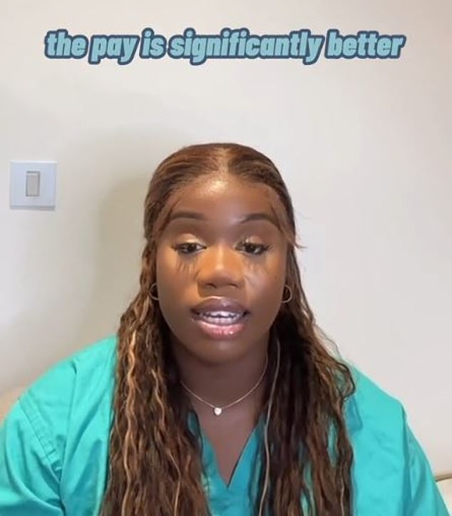 In a TikTok video, Dr. Lizkerry Odeh talks about how the salary for substitute shifts is significantly higher than the normal base salary.