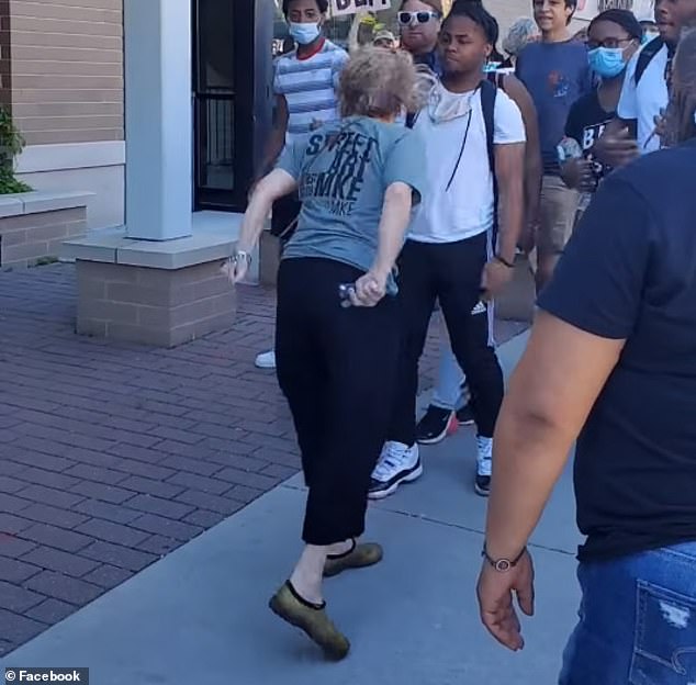 She was caught on camera spitting on Eric Patrick Lucas III in The Village of Shorewood during a Black Lives Matter protest on June 6, 2020