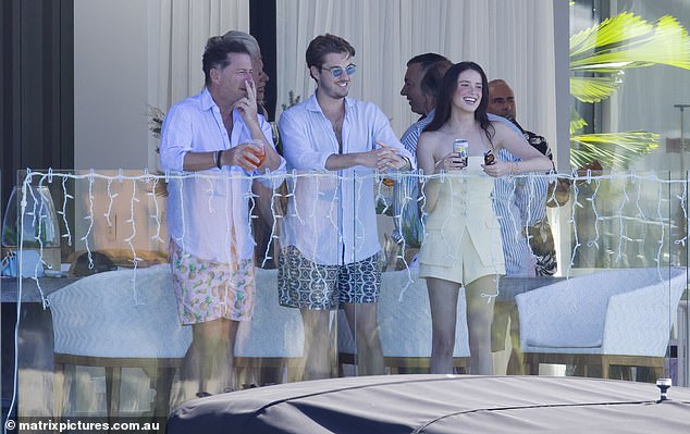 The most notable guest was Today show host Karl Stefanovic (left), who brought with him his model daughter Willow (right) and her Argentinian boyfriend Genaro Abdala García (left), whose ease with petting Karl proves that he is part of the family.