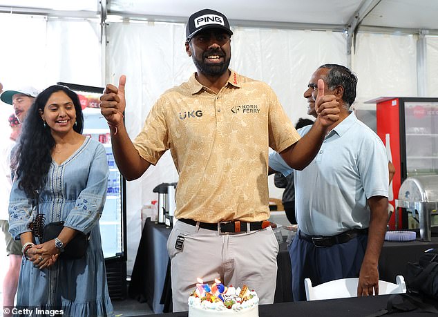 The world number 12 was also treated to a birthday cake during his pre-tournament press conference