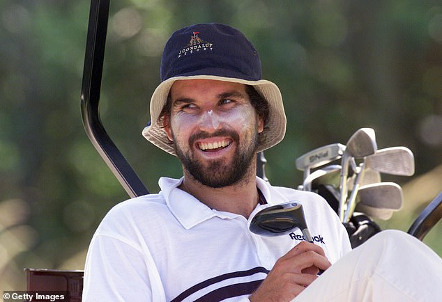 Affectionately known as 'The Jack', the tournament raises money for youth golf and diabetes research (Pat Rafter pictured playing the tournament)