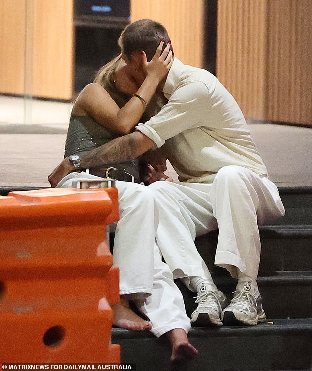 Revelers were seen taking a moment to relax before fighting the crowds on the way home.