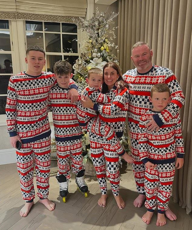 Rooney family looks happy and festive in matching pajamas in Christmas photo