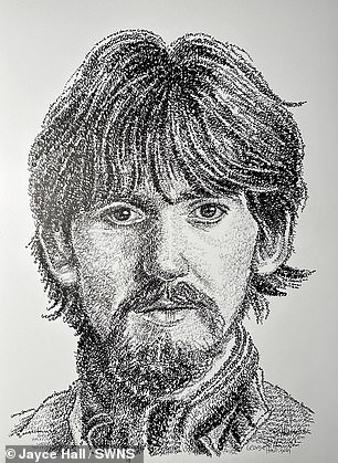 Pictured: a portrait of George Harrison.