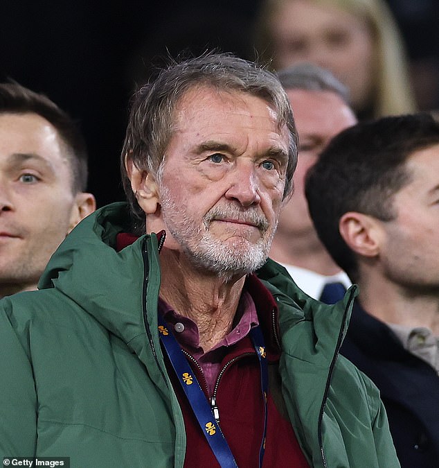 United reportedly need to offload players before making additions in January. Pictured: co-owner Sir Jim Ratcliffe