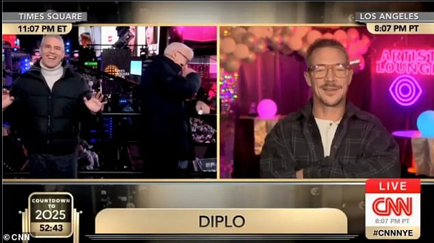 Cohen and Cooper were seen laughing as Diplo said he had 