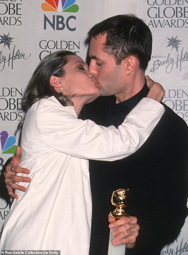 James is seen sharing a controversial kiss with his sister in 2000