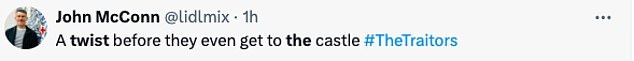 Reacting to the first twist, fans wrote on X: 'three people eliminated before they even set foot on the castle grounds!'